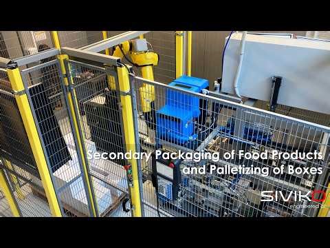 Secondary Packaging of Food Products and Palletizing of Boxes