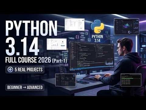 Python 3.14 Full Course 2026 | Beginner to Advanced with 5 Real-World Projects | Part 1
