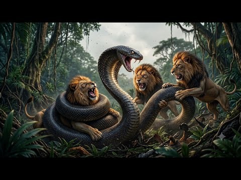 Giant Python VS Lion - The Ultimate Battle For Survival!