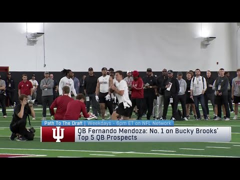 Fernando Mendoza Throwing at Indiana's Pro Day