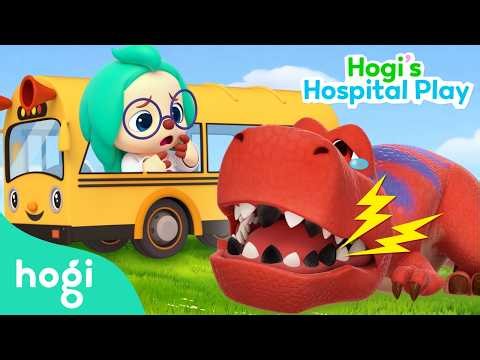 Roar! Dino Falls on the Bus🦖🚌 | Hogi's Hospital Play 🚑 | Boo Boo Song for Kids | Hogi Pinkfong