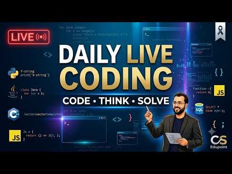 🔴 Daily Live Coding 4 oct Python / Java / C / C++ Coding Questions & Problem Solving CS Edupoint
