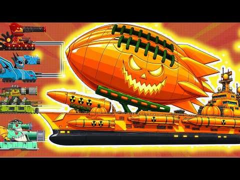 Giant Pumpkin Warship Unleashes a MASSIVE Missile Attack! Who Wins? | Tank Animation