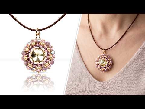 Bugle Rivoli Pendant - DIY Jewelry Making Tutorial by PotomacBeads