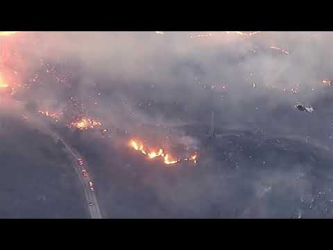 LIVE | Active Fires Burn Around Los Angeles Aerial Footage | AA114