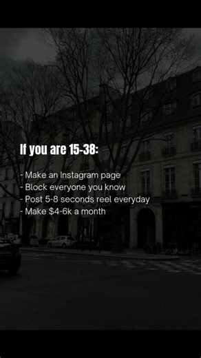 Alex Morgan | Faceless Instagram on Instagram: "If you’re between 15–38, read this twice. You don’t need a business degree. You don’t need capital. You don’t need to show your face. You need focus and a system. That’s why this works: • New Instagram page • Block everyone you know • Post 5–8 second reels daily • Let the algorithm do the heavy lifting People are quietly making $4–6k/month from theme pages while others keep “planning” and scrolling. This isn’t luck. It’s leverage. I put together a 