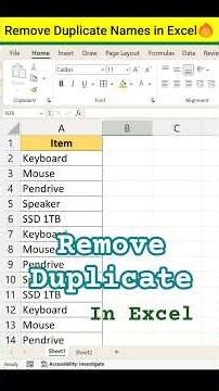 😱 Remove Duplicate Names in #excel in 5 Seconds!