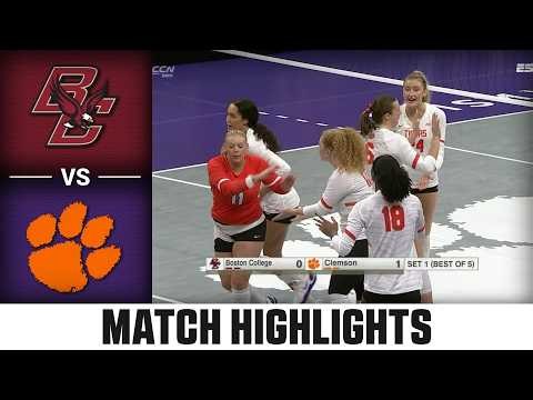 Boston College vs. Clemson Match Highlights | 2026 ACC Volleyball