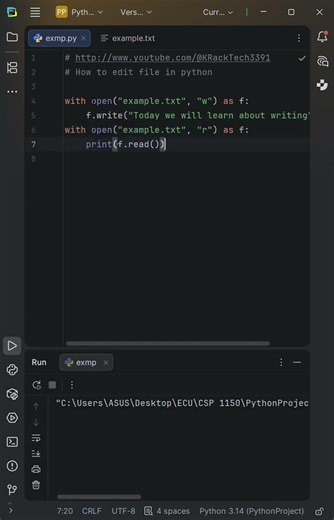 How to write in a file in python for beginner #coding #python