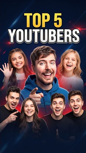 The 5 Biggest YouTubers in the World Right Now 🌎 #top5 #youtubers #shorts