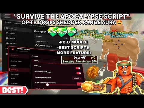 [☠️UPD]Survive The Apocalypse Script BEST🤩 Range/Melee Aura😎,Tp Drops Base🔥,Filter Pickup/Store+More