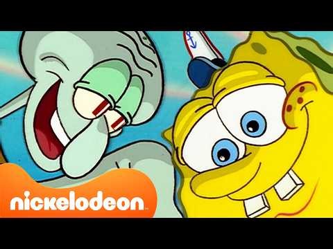 Bob Esponja | Los MEJORES momentos de Bob Esponja y Calamardo 🧽🦑 | 4 Horas | Nickelodeon en Español