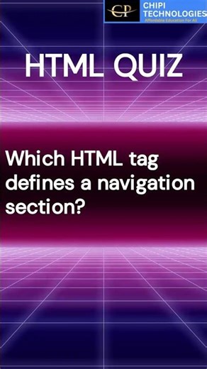 Which HTML Tag Defines a Navigation Section | nav Tag | HTML Interview | ChiPi Technologies