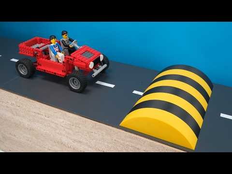 LEGO Car vs Giant Speed Bump