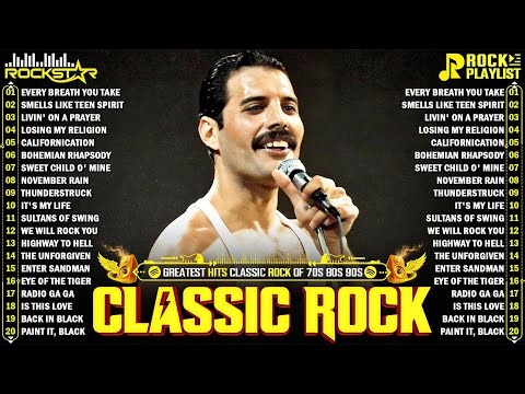 Top 500 Classic Rock Songs 70s 80s 90s ⚡ Queen, Guns N' Roses, Metallica, AC/DC, Aerosmith, Bon Jovi