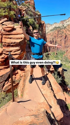 Standing on the Edge of Zion #angelslanding #hiking #extreme