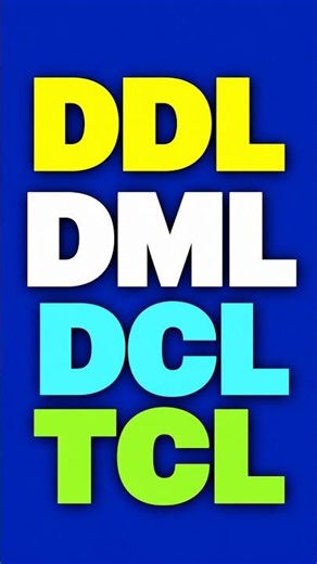 DDL vs DML vs DCL vs TCL 🔥 SQL Commands Explained in 45 Seconds #shorts