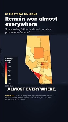 Alberta voted on leaving Canada — every riding mapped #shorts