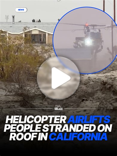 People were rescued by helicopter after being trapped on their roof due to heavy floods in Pinon Hills in San Bernardino County. Heavy rain triggered flooding in San Bernardino County in California, forcing evacuations and closing a major highway as emergency crews raced to protect residents. Meteorologists warn this is just the beginning of a dangerous series of winter storms that are set to pummel the area, with the National Weather Service warning 'life-threatening' conditions could persist t