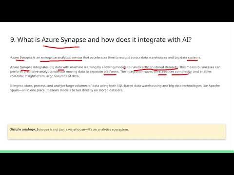 What is Azure Synapse and how does it integrate with AI?