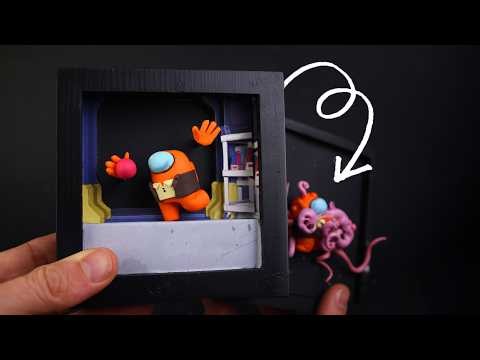 I made the AMONG US SHOW Crew with clay (Orange)