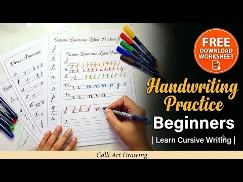 Beginners Handwriting practice | Learn Cursive writing | Calli Art Drawing