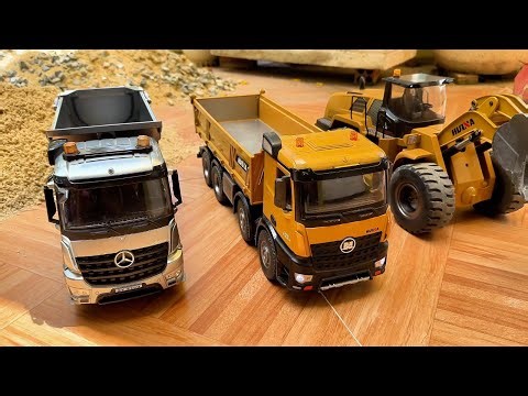 💥 Massive RC Teamwork Video! Huina 1536 Excavator and 1593 Loader Working with Volvo