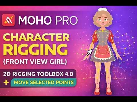 Moho Pro Character Rigging (Front View Girl) | 2D Rigging Toolbox 4.0 + Move Selected Points
