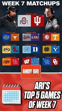 Ranking College Football's TOP games of Week 7: Notre Dame-BYU, Ohio St-Indiana, Alabama-Tennessee