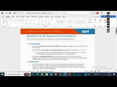 Access 2019 | Module 1: SAM Project 1a Global Human Resources Consultants #newperspectives