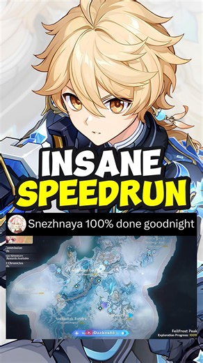 Sleepless Genshin Player Goes 100% Snezhnaya in Less Than a Day After the Update Released