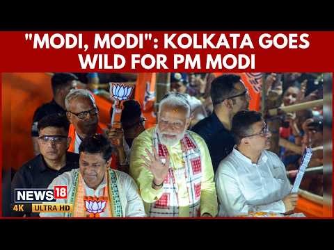 “Modi, Modi” Chants As Massive Kolkata Roadshow Draws Huge Crowds Before Polls | N18V | 4K