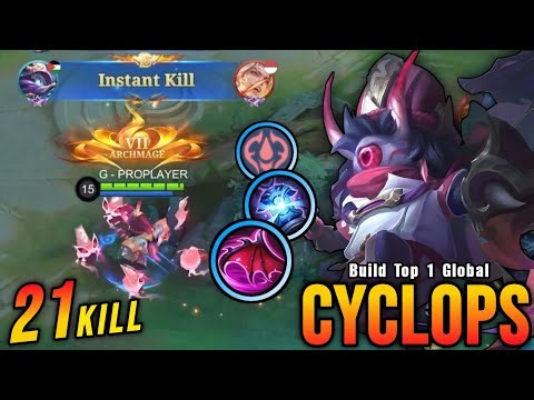 21 Kills!! OP LifeSteal Cyclops Instant Kills Enemies!! - Build Top 1 Global Cyclops ~ MLBB