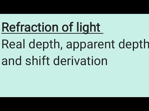 Real depth, apparent depth and shift/ refraction of light 