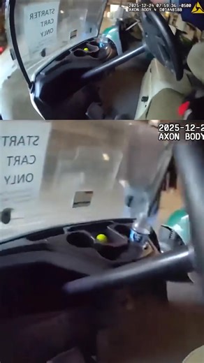 Bodycam footage released by the Sandy Springs Police Department shows a wanted suspect attempting to escape officers in a golf cart during a bizarre Christmas Eve chase. | New York Post
