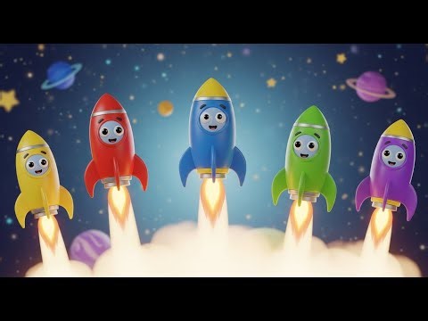 Five Little Toy Rockets Blast Blast Blast | Space Counting Song & STEM Rhyme