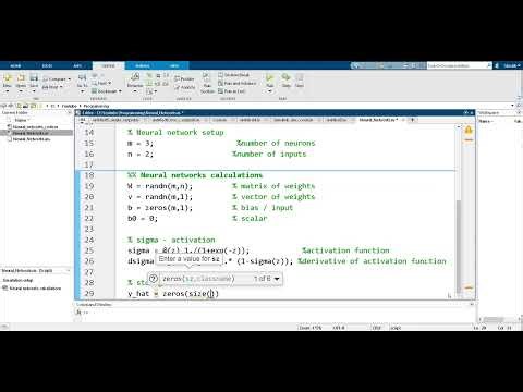 MATLAB code |Numerical Training of a Neural Network (Vectors, Matrices, and Gradient Descent)