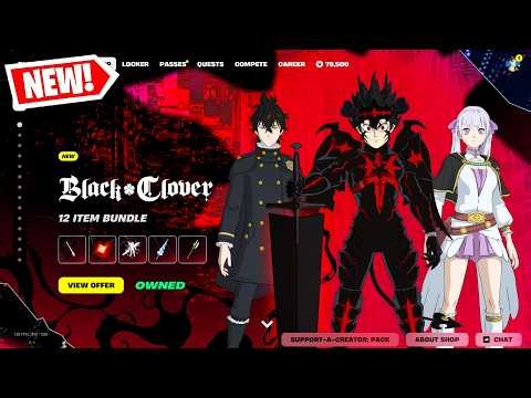 NEW *BLACK CLOVER* FORTNITE SKINS & POWER HOUR LIVE EVENT!