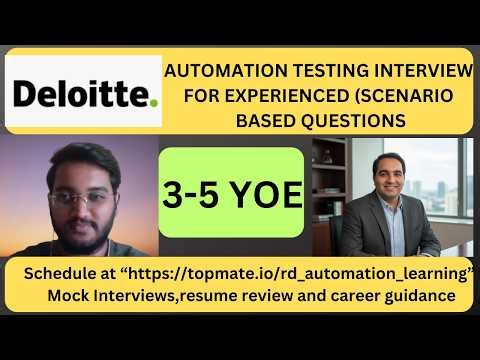Automation Testing Interview Experience | Real-Time QA & SDET Interview Preparation 2026
