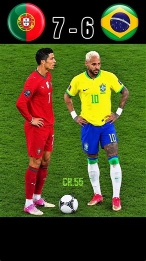 Portugal vs Brazil World Cup Imaginary Match 😱🔥 Ronaldo🐐vs Neymar #brasil #cr7 #football