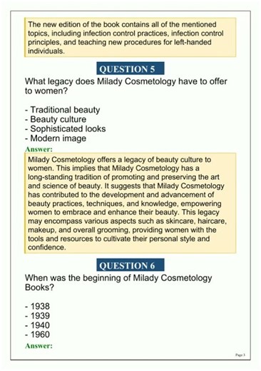 MILADY COSMETOLOGY TEXTBOOK REVIEW QUIZ