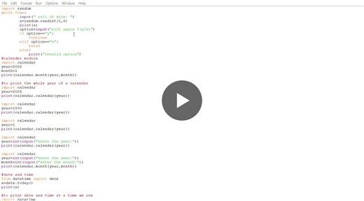 #python #pythonprogramming #learningpython #pythonmodules #randommodule #calendarmodule #datetime #timemodule #codingpractice #beginnercoder #studentdeveloper #bcastudents #codenewbie… | SIGA VANAJA