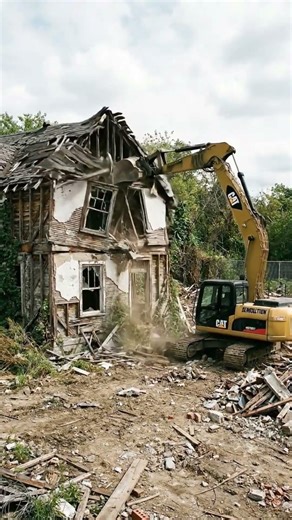 Front Wall Gone in Seconds #demolition #collapse #construction