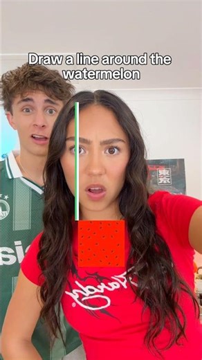 DRAW A LINE AROUND THE WATERMELON! 🍉💀 #shorts #viral #filter