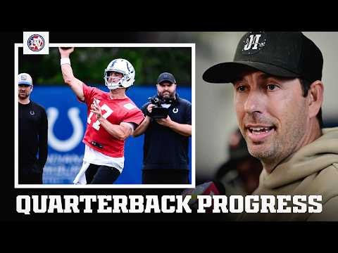 Coach Steichen on QB room progress with Daniel Jones, Riley Leonard and Anthony Richardson.