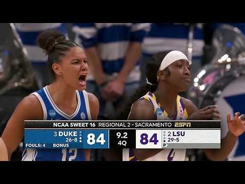 BUZZER-BEATER FINISH: Duke-LSU thriller in women's Sweet 16