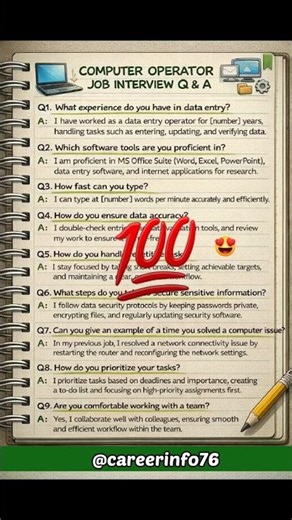 Computer Operator Job Interview Q & A #excel #exceltips #exceltricks #exceltutorial #excelshorts