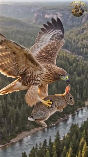 Red-tailed Hawk Hunting to Feed Her Chicks | A Mother's Instinct to Survive #shorts