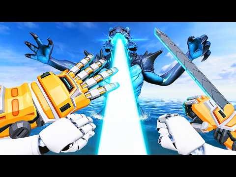 Surviving ATOMIC BREATH in Kaiju Battle Simulator VR