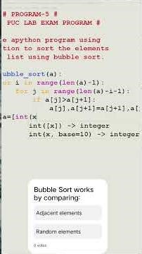 Bubble Sort Program in Python | 2nd PUC Computer Science Lab #puc #btechcse